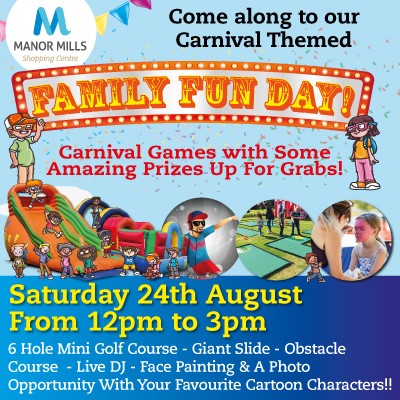 Carnival Themed Family Fun Day Saturday 24th August 12pm to 3pm